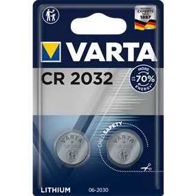 VARTA ELECTRONICS Lithium Knopfzelle CR2032, 2 Stück