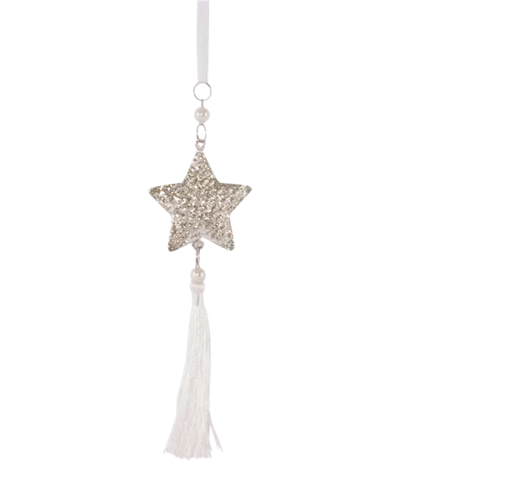 Metall-Stern m. Fransen zum Hängen