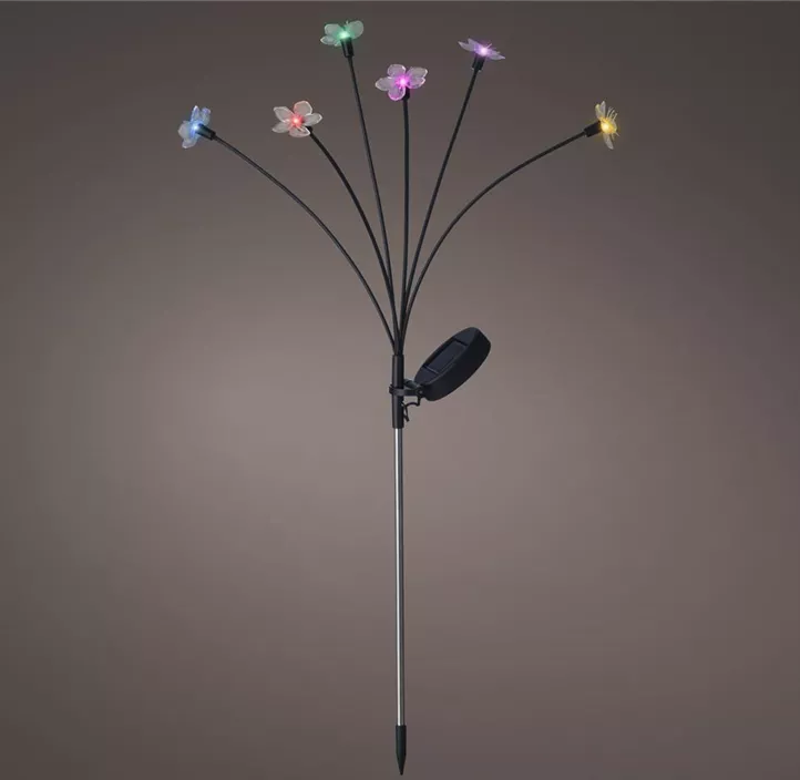 Solar Stabbeleuchtung mit Blüten