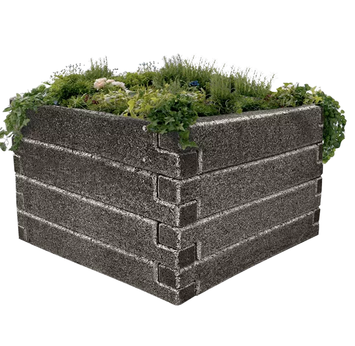Durisol Holzbeton-Hochbeet quadratisch