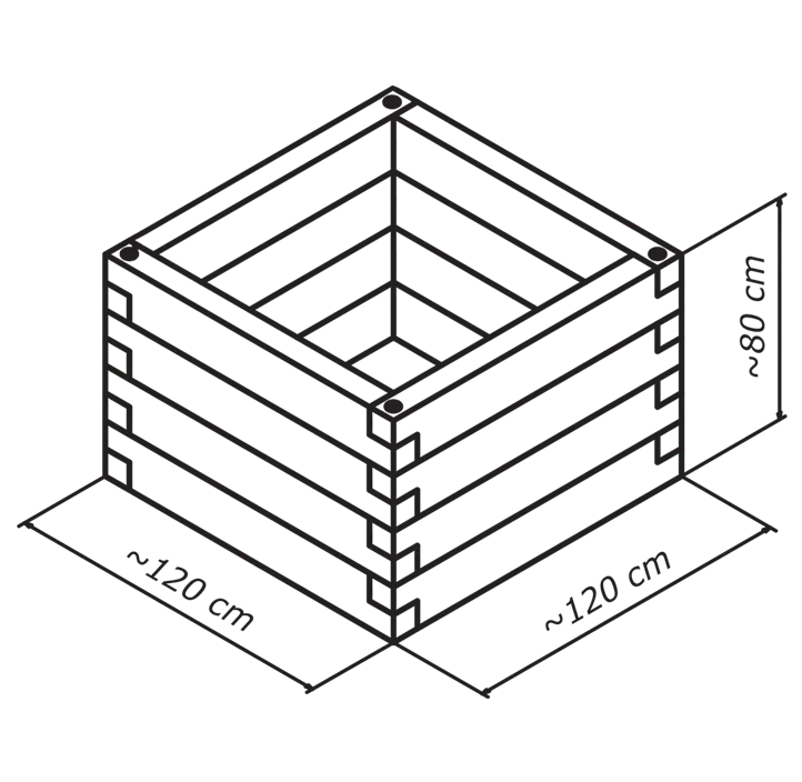 Durisol Holzbeton-Hochbeet quadratisch