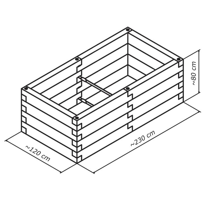 Durisol Holzbeton-Hochbeet rechteckig
