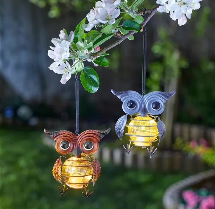 Solar-Leuchttiere Eule zum Hängen