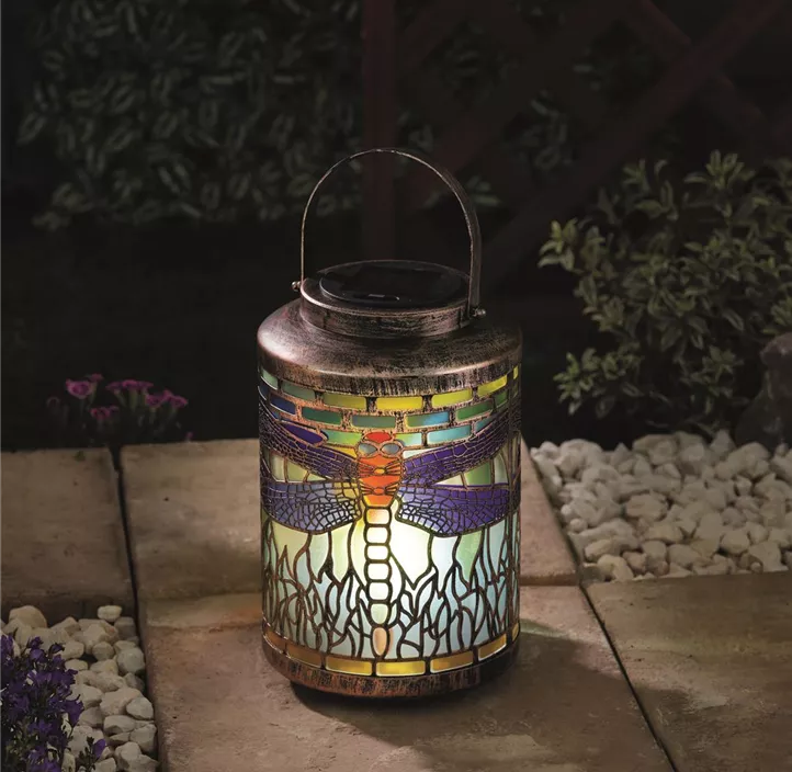 Solar Laterne Tiffany Libelle