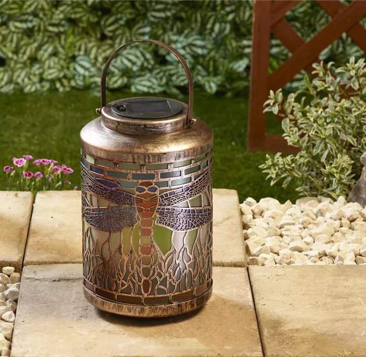 Solar Laterne Tiffany Libelle