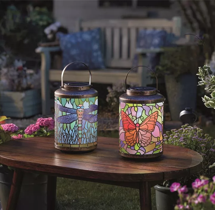 Solar Laterne Tiffany Libelle