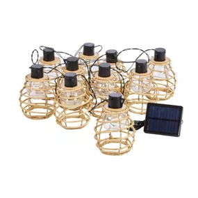 Solar Lichterkette Lumina Rattan, 10 Leuchten