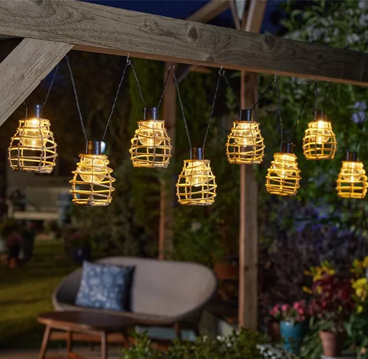 Solar Lichterkette Lumina Rattan, 10 Leuchten