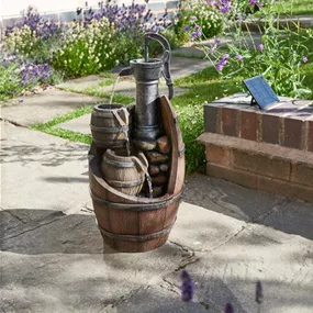 Solarbrunnen Whisky Fass
