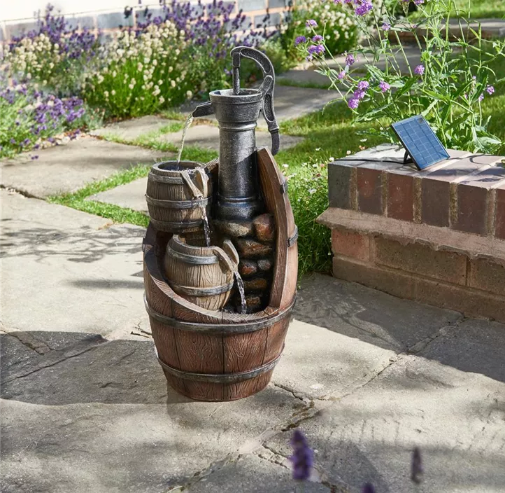 Solarbrunnen Whisky Fass