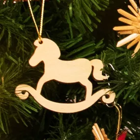 Holz Christbaumschmuck Schaukelpferd