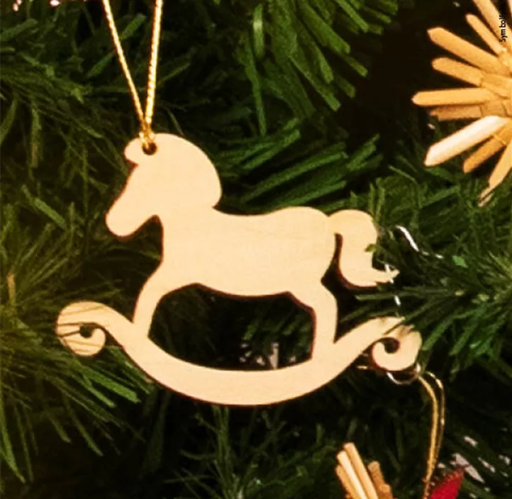 Holz Christbaumschmuck Schaukelpferd