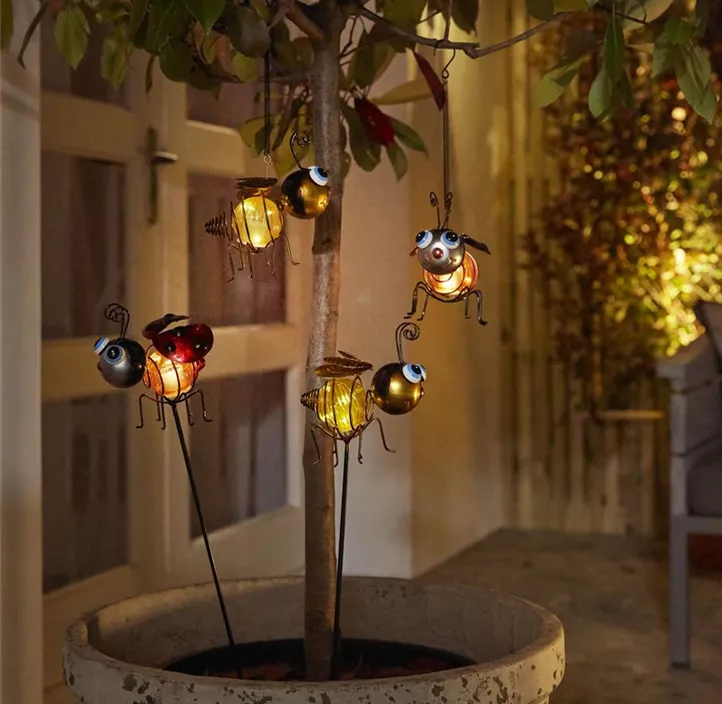 Solar Steckleuchte Biene/Marienkäfer