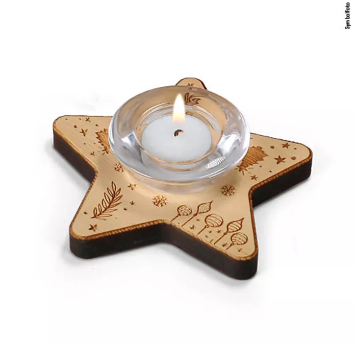 Stern Teelichthalter aus Holz