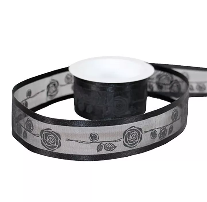 Chiffonband Trauer Rosen