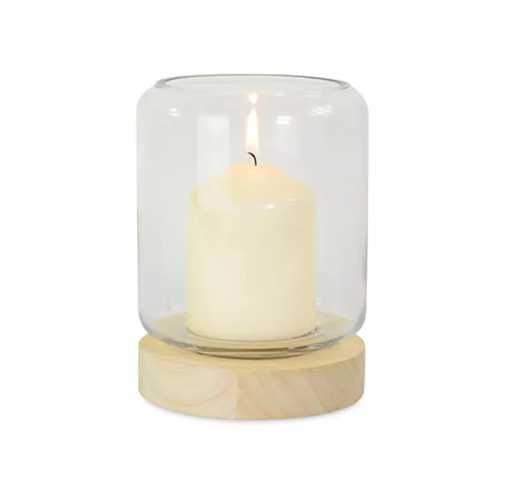 Glaswindlicht Toronto mit Holzsockel