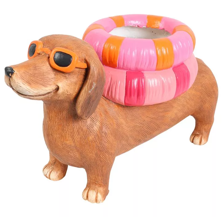 Topf Dackel Larry mit Rettungsring