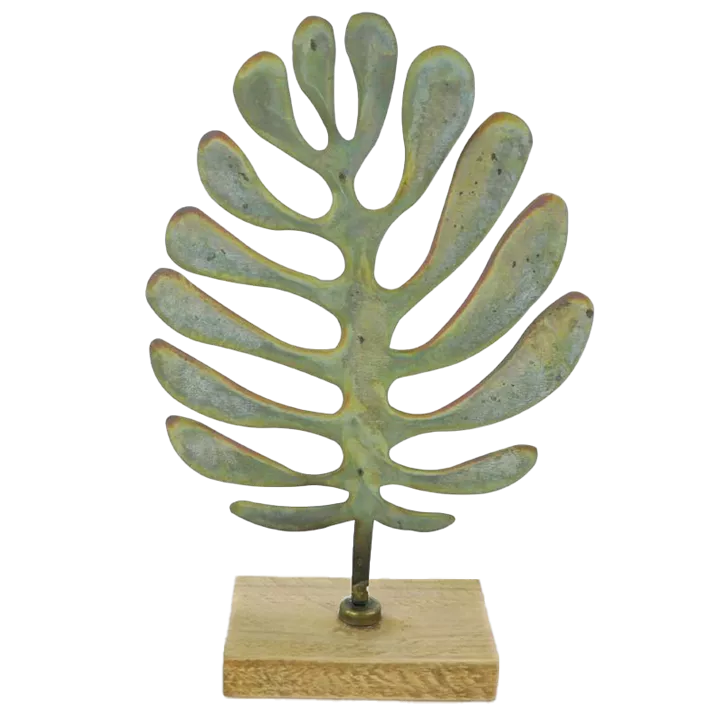 Dekoblatt auf Holzfuß