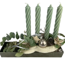 Adventkranz länglich mit Stabkerzen