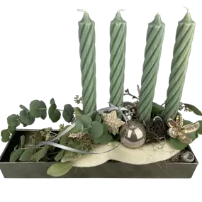 Adventkranz länglich mit Stabkerzen