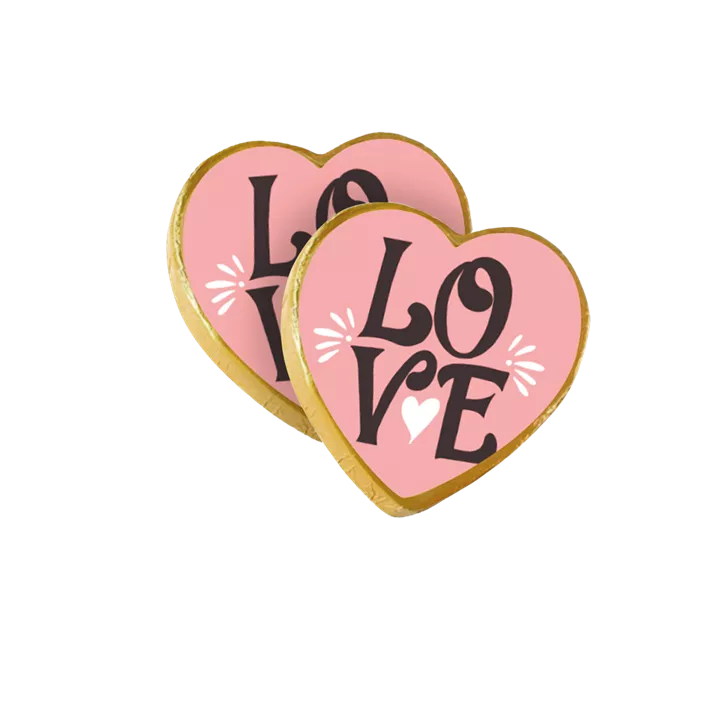 Schokoherzen Rosa Love