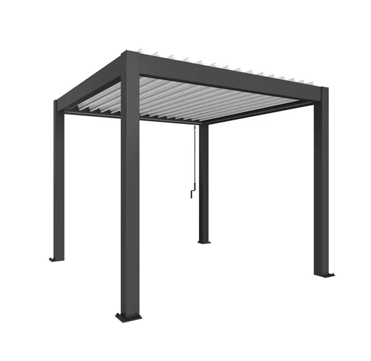 Pergola 3 x 3 , dunkelgrau-metallic-weiss