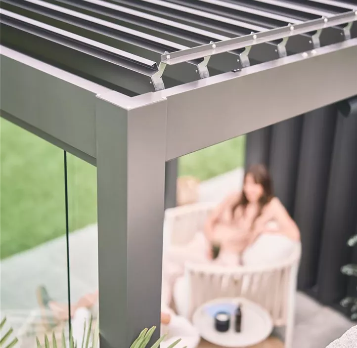 Pergola 6 x 3,5 , dunkelgrau-metallic-weiss