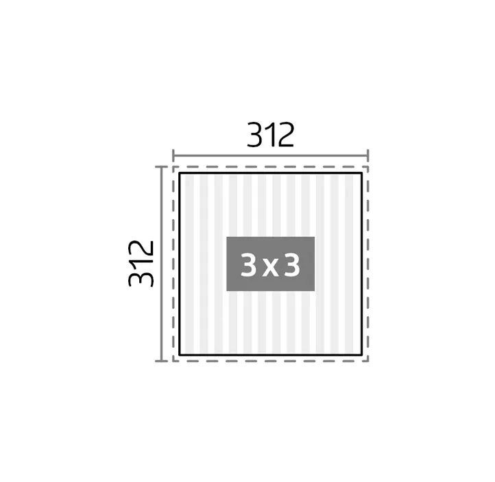 Pergola 3 x 3 , dunkelgrau-metallic-weiss