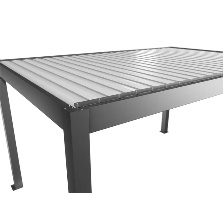 Pergola 4,5 x 3, quarzgrau-metallic-weiss