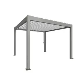 Pergola 3,5 x 3,5 , quarzgrau-metallic-weiss