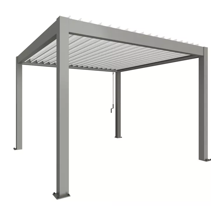 Pergola 3,5 x 3,5 , quarzgrau-metallic-weiss