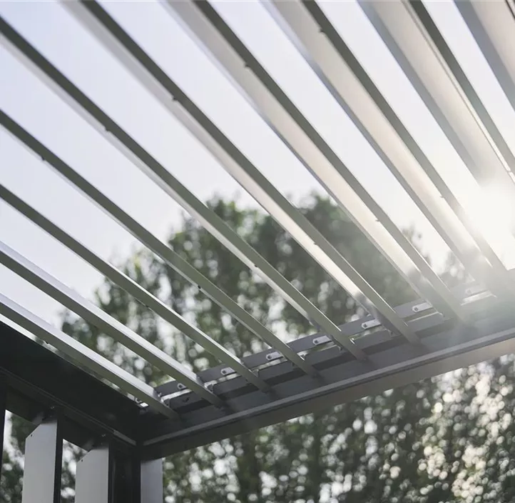 Pergola 4 x 3, quarzgrau-metallic-weiss