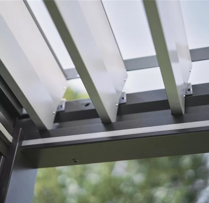 Pergola 4 x 3, quarzgrau-metallic-weiss