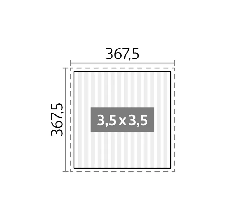 Pergola 3,5 x 3,5 ,dunkelgrau-metallic-weiss