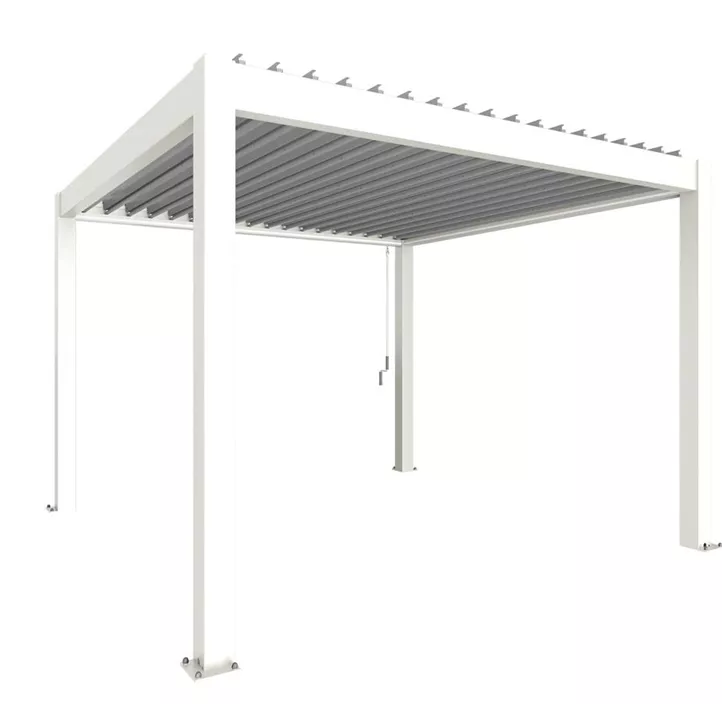 Pergola 3,5 x 3,5 , weiß-silber-metallic