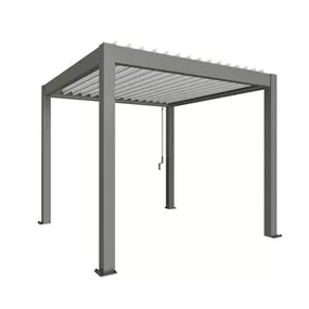 Pergola 3 x 3 , quarzgrau-metallic-weiss