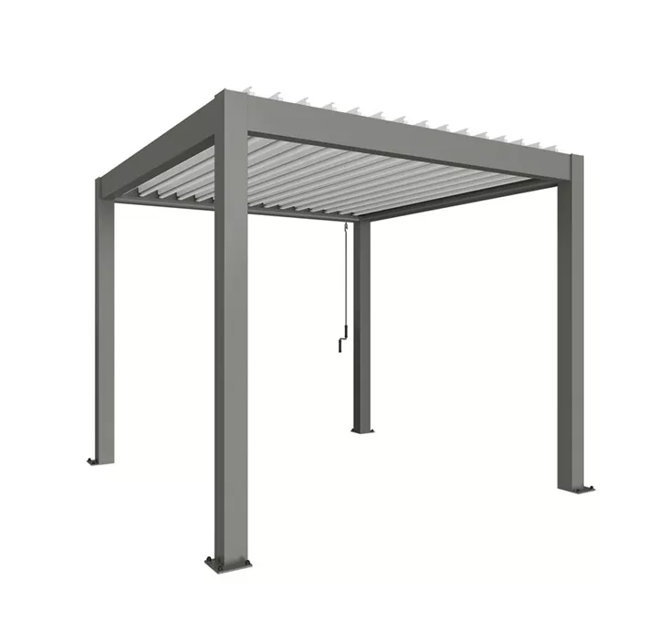 Pergola 3 x 3 , quarzgrau-metallic-weiss