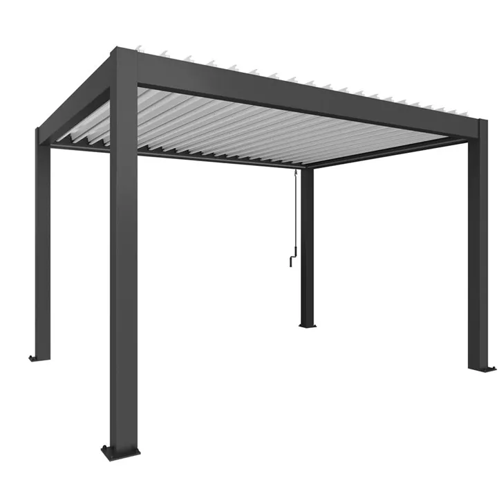Pergola 4 x 3, dunkelgrau-metallic-weiss