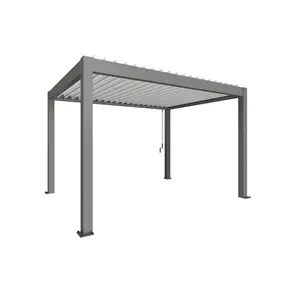 Pergola 4 x 3, quarzgrau-metallic-weiss