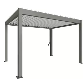 Pergola 4 x 3, quarzgrau-metallic-weiss