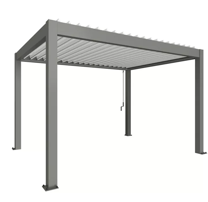 Pergola 4 x 3, quarzgrau-metallic-weiss