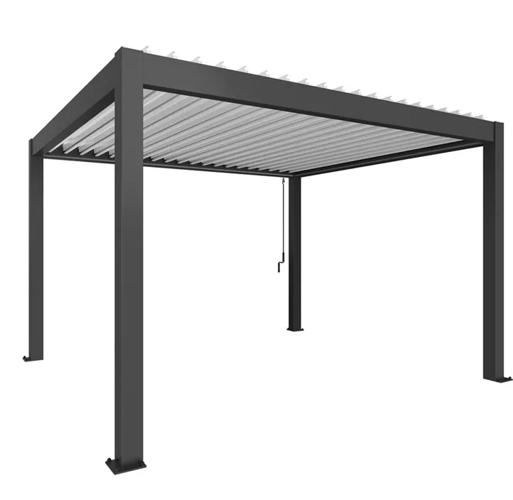 Pergola 4 x 3,5 , dunkelgrau-metallic-weiss