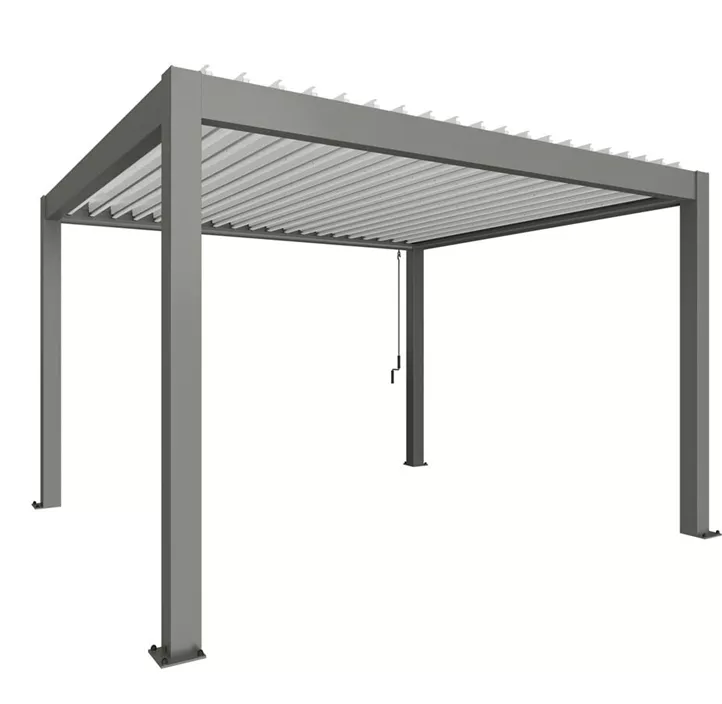 Pergola 4 x 3,5 , quarzgrau-metallic-weiss