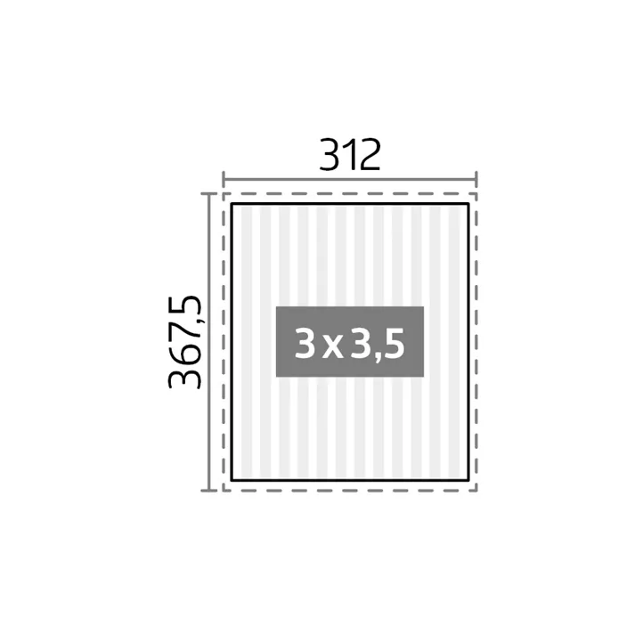 Pergola 3 x 3,5 , dunkelgrau-metallic-weiss