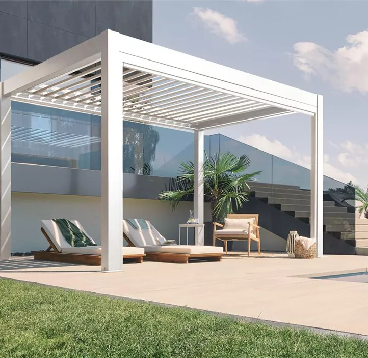 Pergola 4 x 3,5 , weiß-silber-metallic