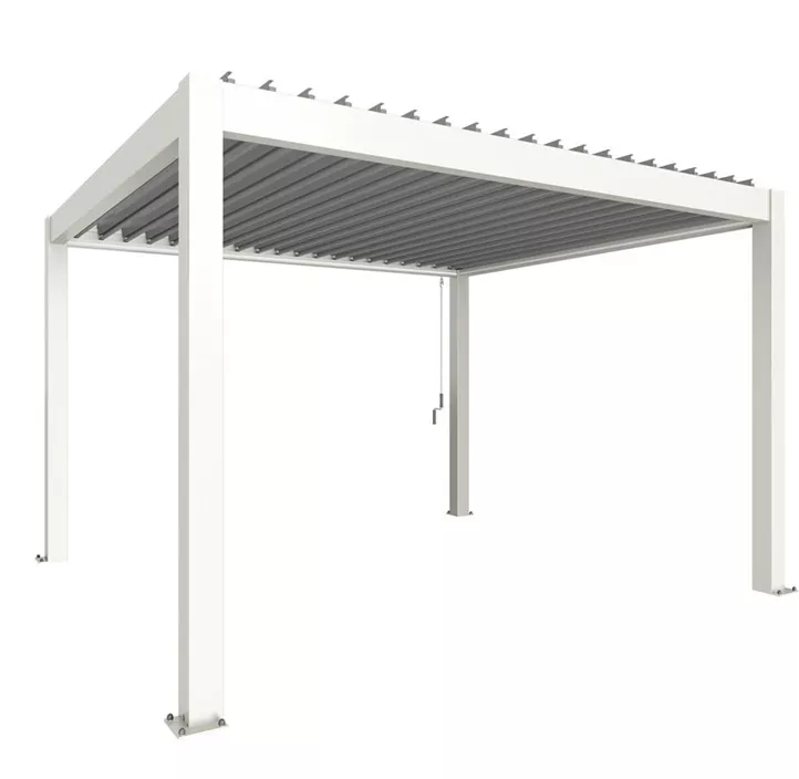 Pergola 4 x 3,5 , weiß-silber-metallic