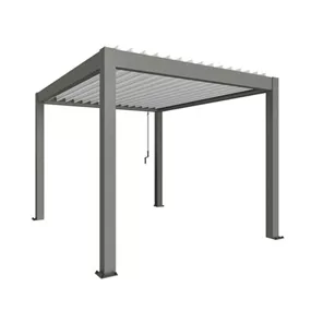 Pergola 3 x 3,5 , quarzgrau-metallic-weiss