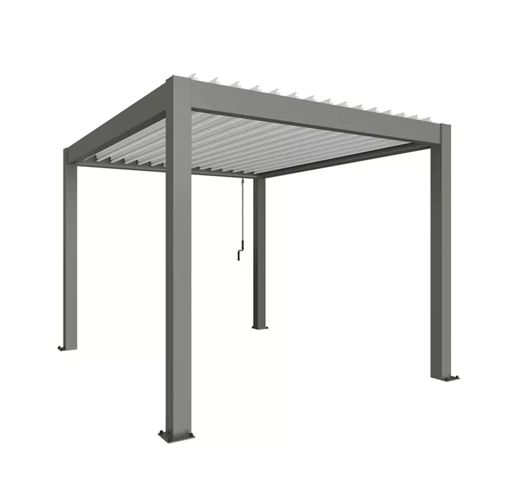 Pergola 3 x 3,5 , quarzgrau-metallic-weiss