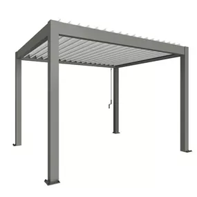 Pergola 3,5 x 3, quarzgrau-metallic-weiss