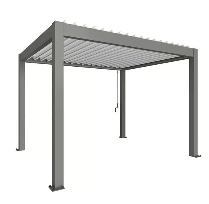 Pergola 3,5 x 3, quarzgrau-metallic-weiss
